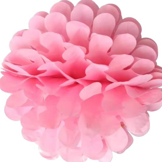 Paper Pom Pom Hangings for Decoration-10 inch 5 pieces Ceiling Decoration Items, Pom Poms, Fluffy Decoration- Light Pink