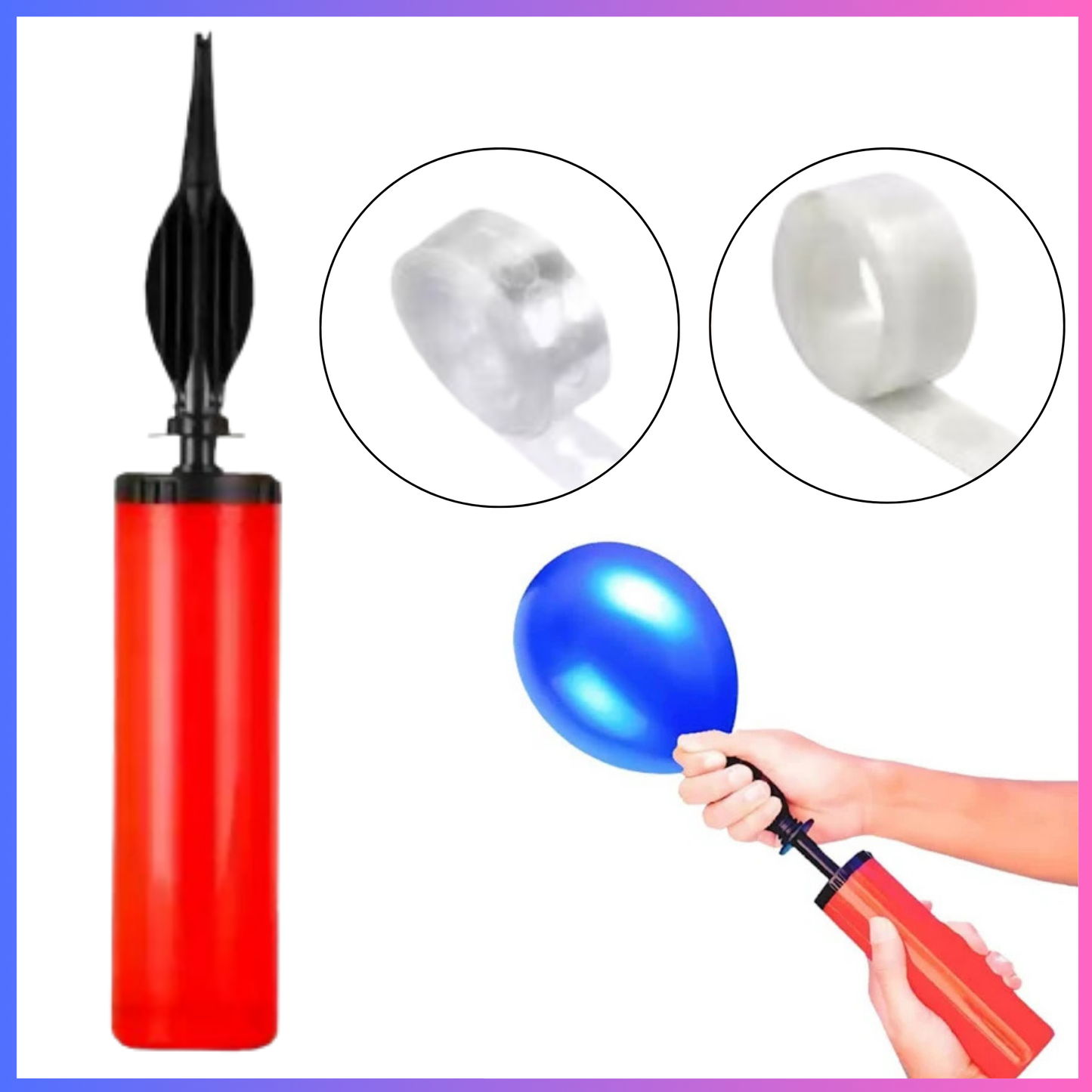 Balloon Pump Decoration Kit with Glue Dots & Arch Strip