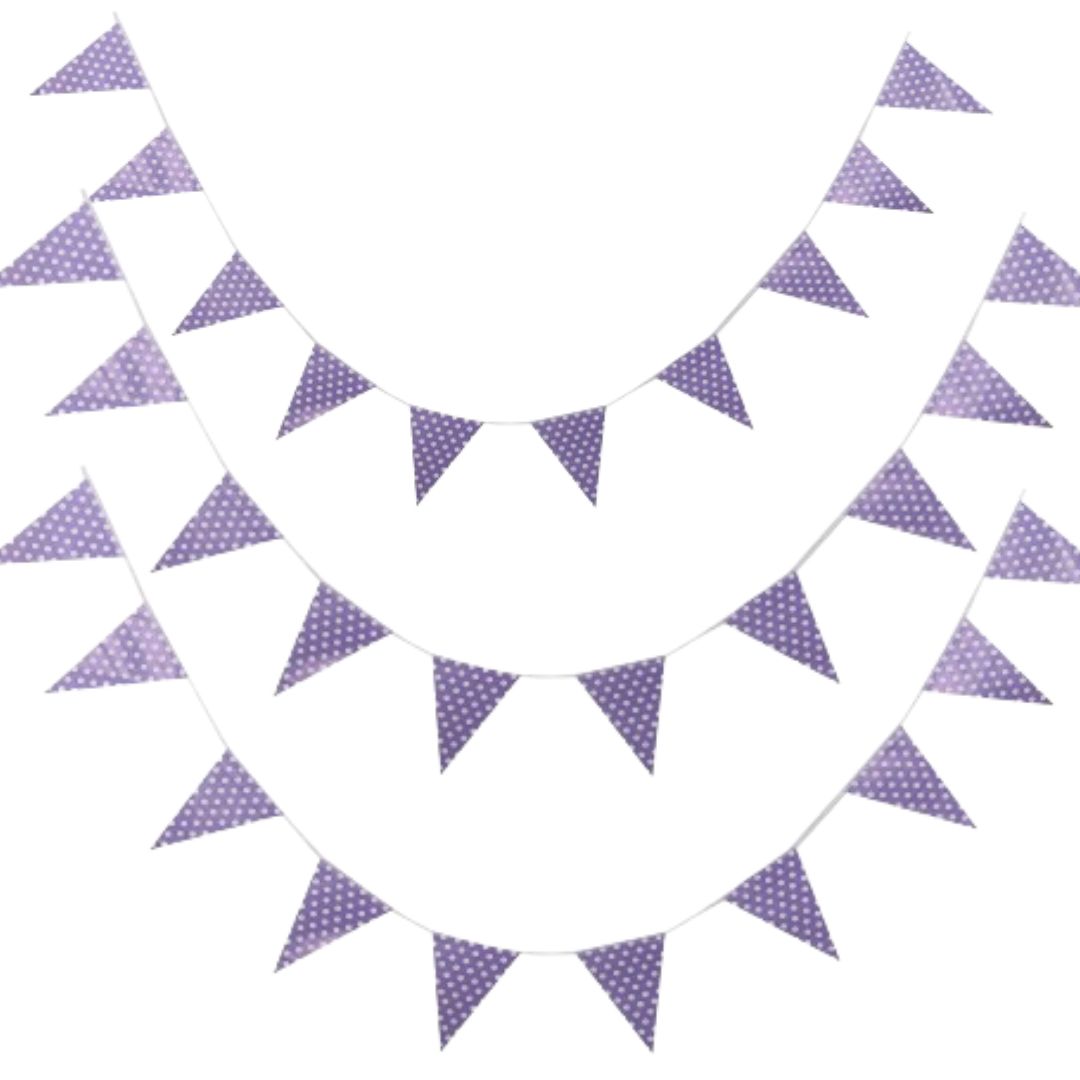 Polka Dot Buntings Purple - 9 FT - 1PC