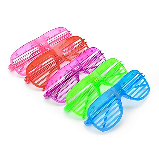 Set of 5 Light up Shutter Shades,Led Neon Rave SunGlasses ,Party Eyeglass,Flashing Sunglasses for Neon & Bachelorette Party Glow in Dark Christmas Party Sunglasses (Assorted Colors)
