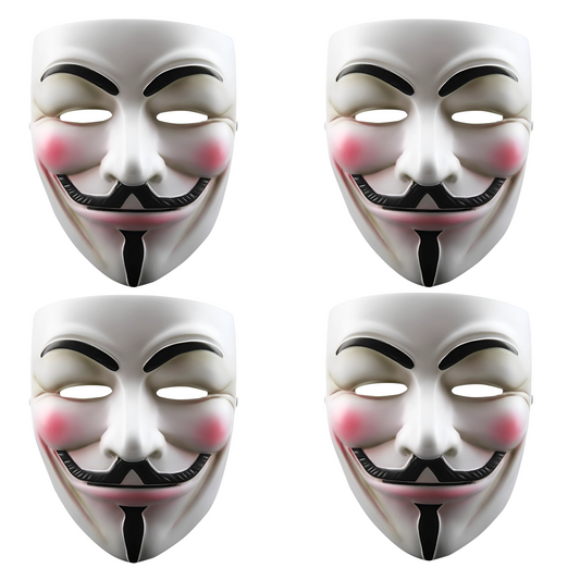 Anonymous Hacker Mask Set – Pack of 4