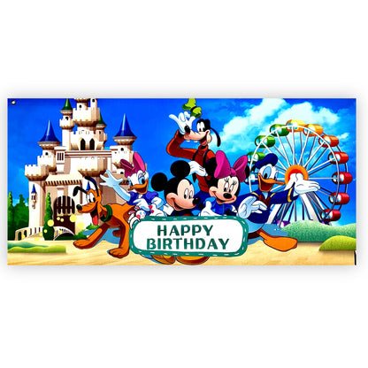 Disney Clubhouse Birthday Banner For Wall/Glass/Window Decoration - 4FT X 2FT