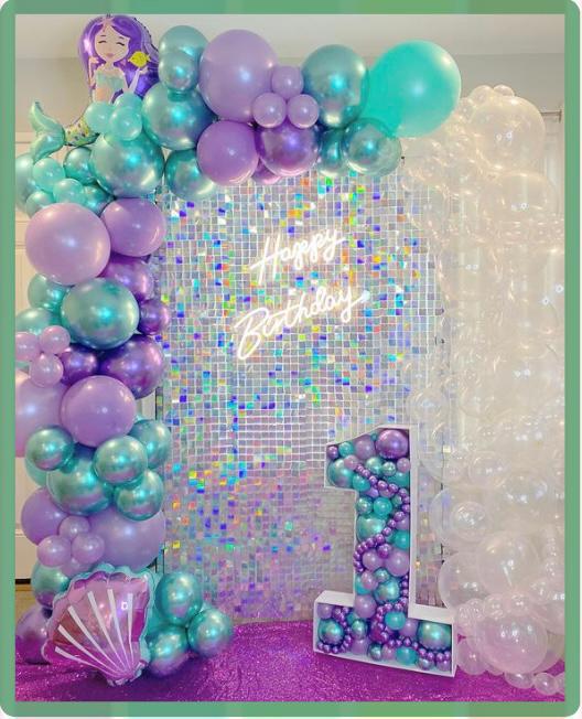 Sequin Frame 1st Birthday Set Up