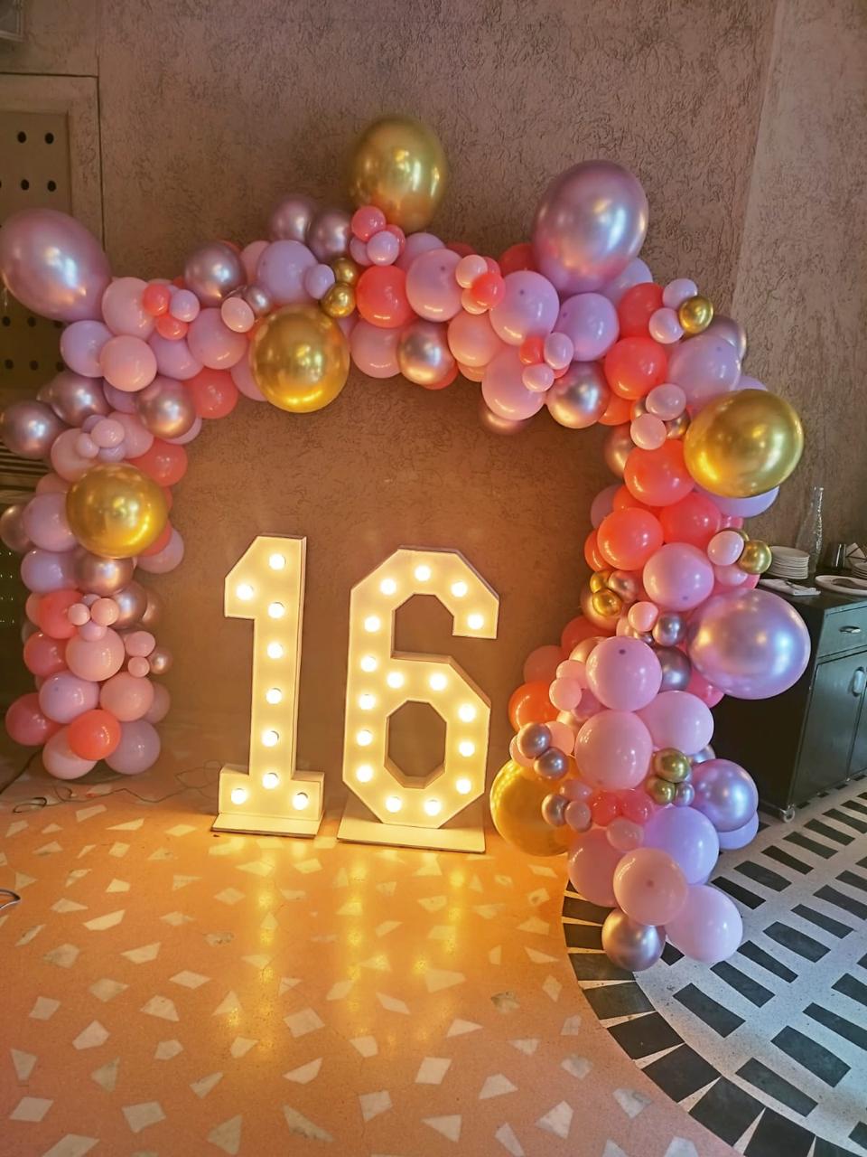 16th Birthday Backdrop Set Up