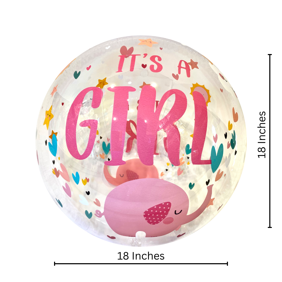 BOBO Print Balloon It's A Girl 18"