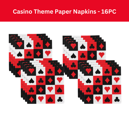 Casino Theme Paper Napkins - 16PC