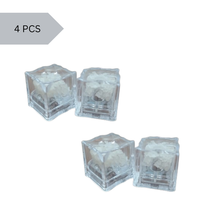 Multicolor Light Up LED Ice Cube - Set of 4