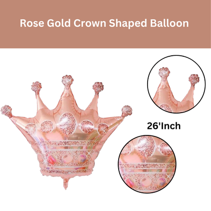 Rose Gold Crown Shaped Balloon 26"