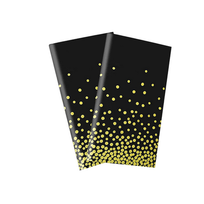 Black Tablecover with Golden Polka Dot 54inx72in - 1PC