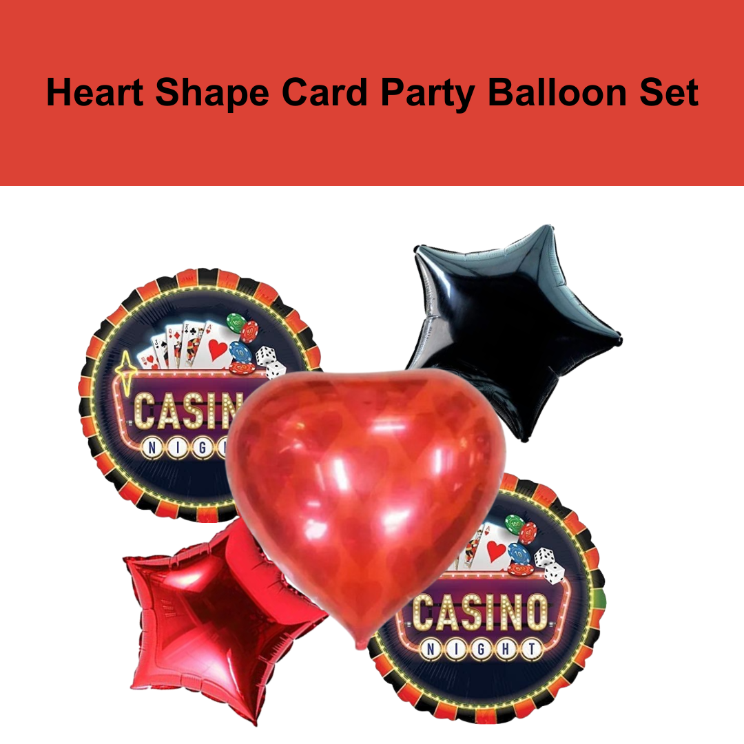 Heart Shape Card Party Balloon-5Pc