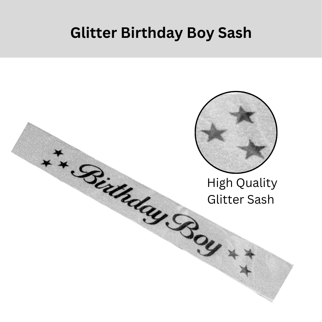 Glitter Birthday Boy Sash