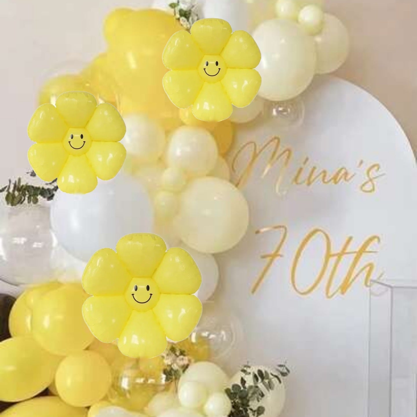 Smiley Flower Balloon Yellow - 18 inch