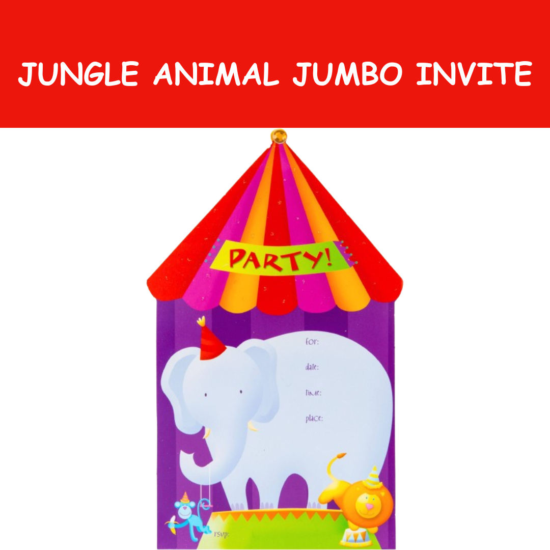 JUNGLE ANIMAL JUMBO INVITE