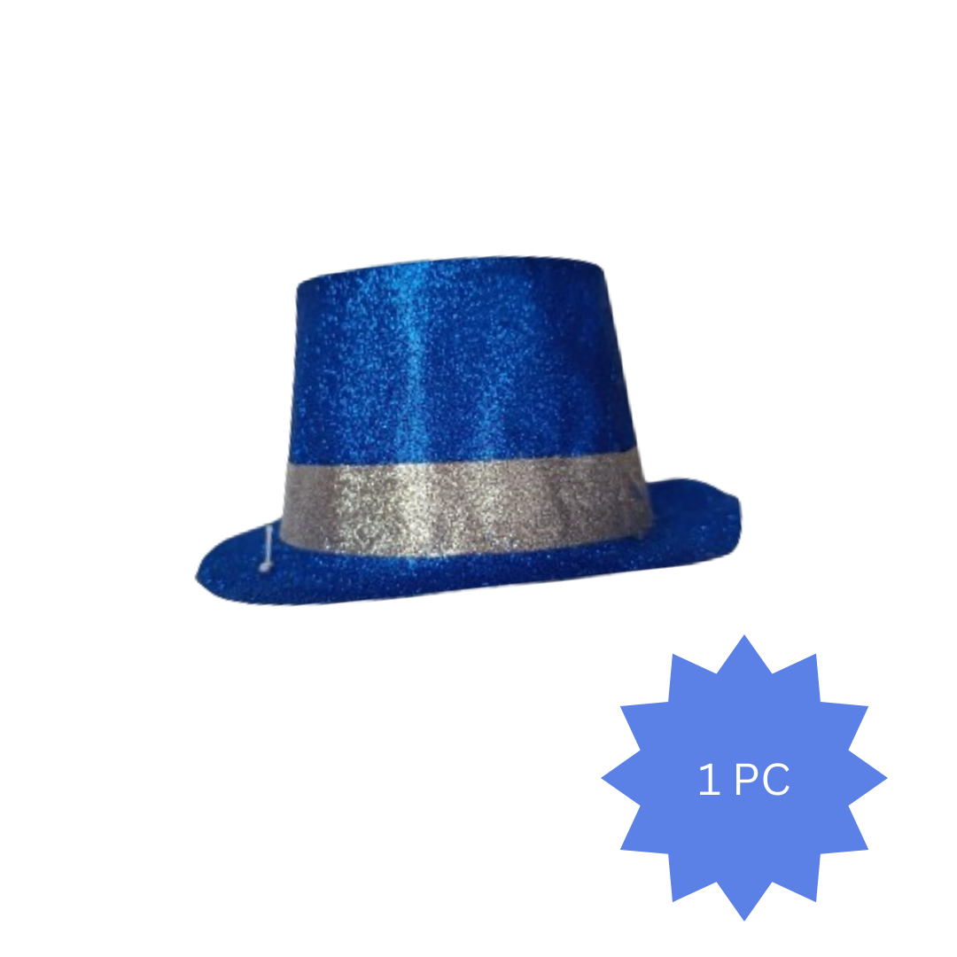 Blue Round Small Glitter Top Hat