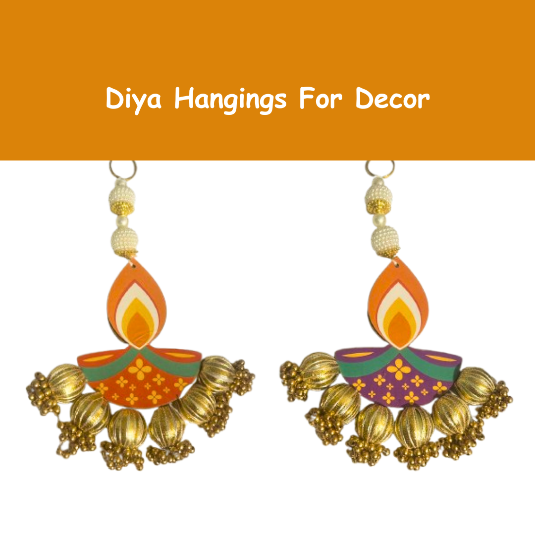 Diya Hangings for Temple Decor, Diwali  Decorations - Pack of 2