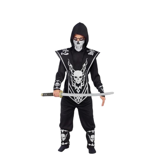 Ninja Fighter Ghost Costume - Size S - Age 3-5