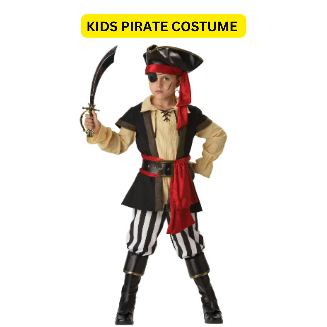 Kids Pirate Costume Full Set - Size M - Age 5 to 7