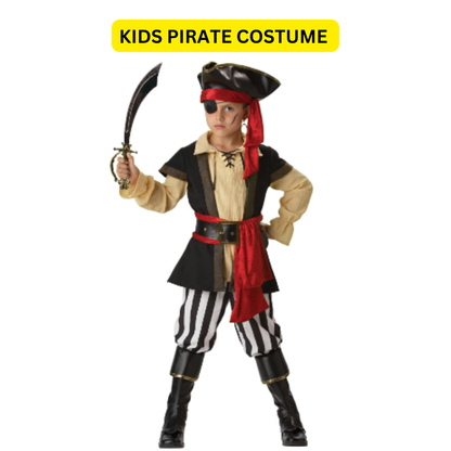 Kids Pirate Costume Full Set - Size M - Age 5 to 7