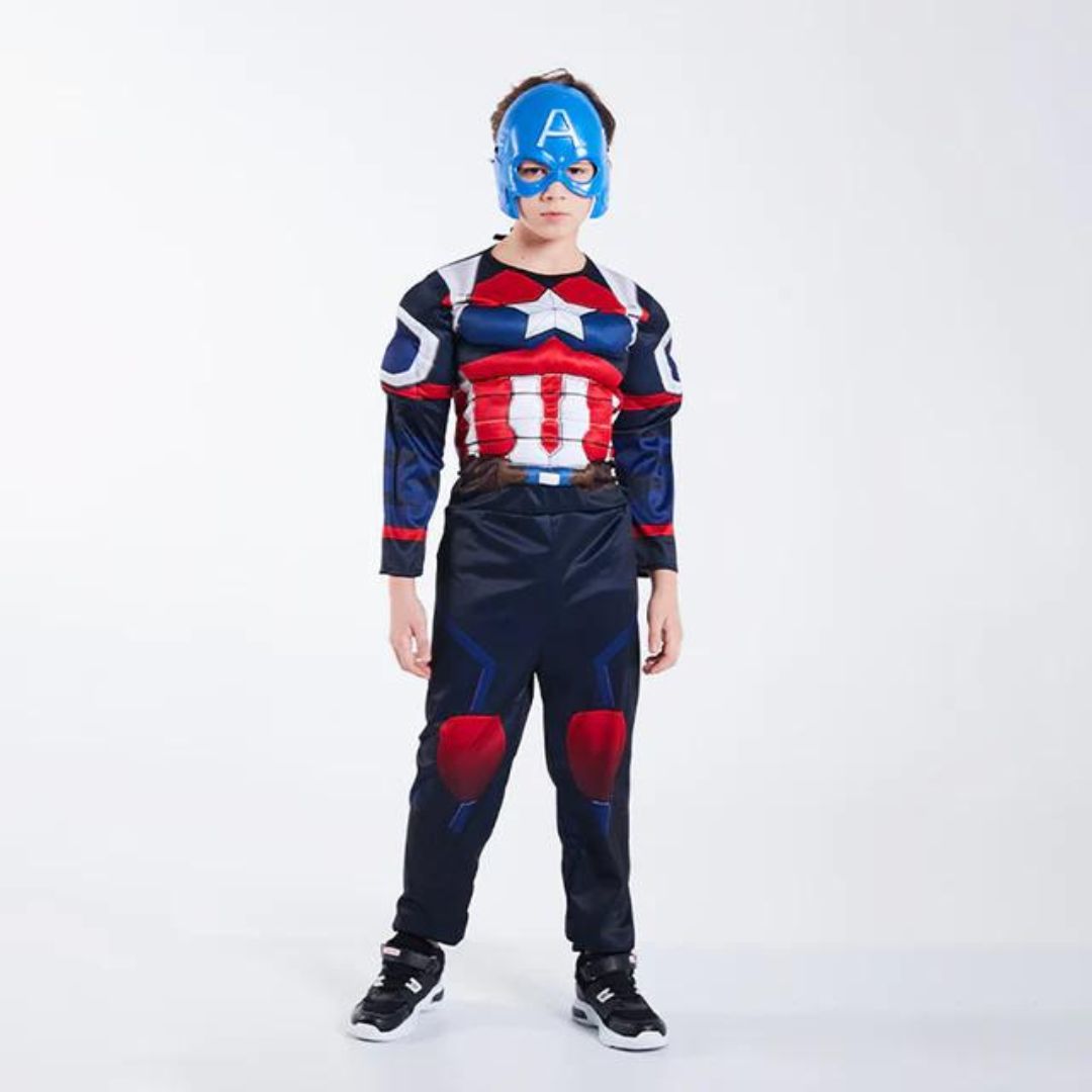 Muscular Captain America Costume Adult