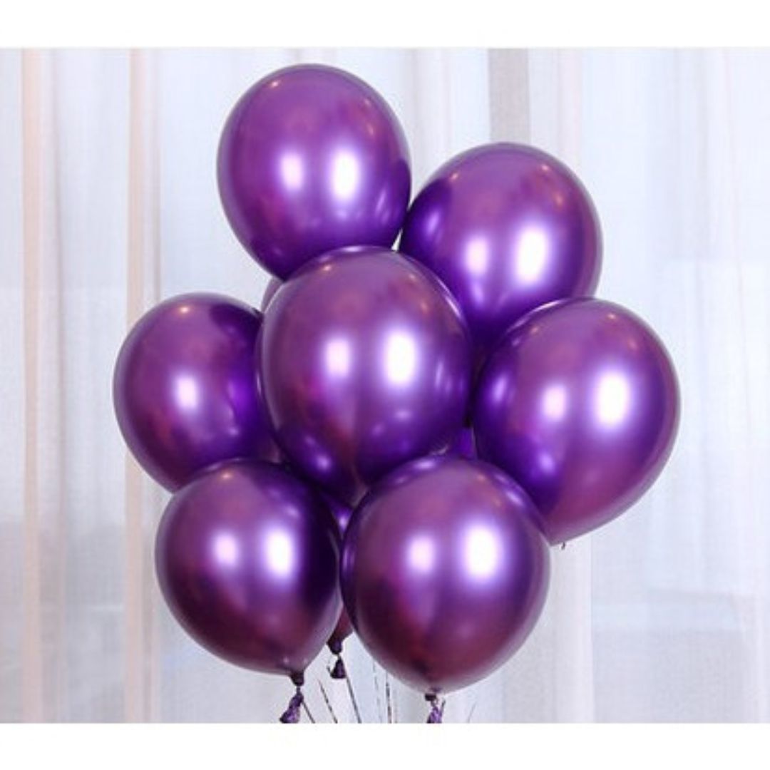 12 "Chrome Purple Balloons-10PC