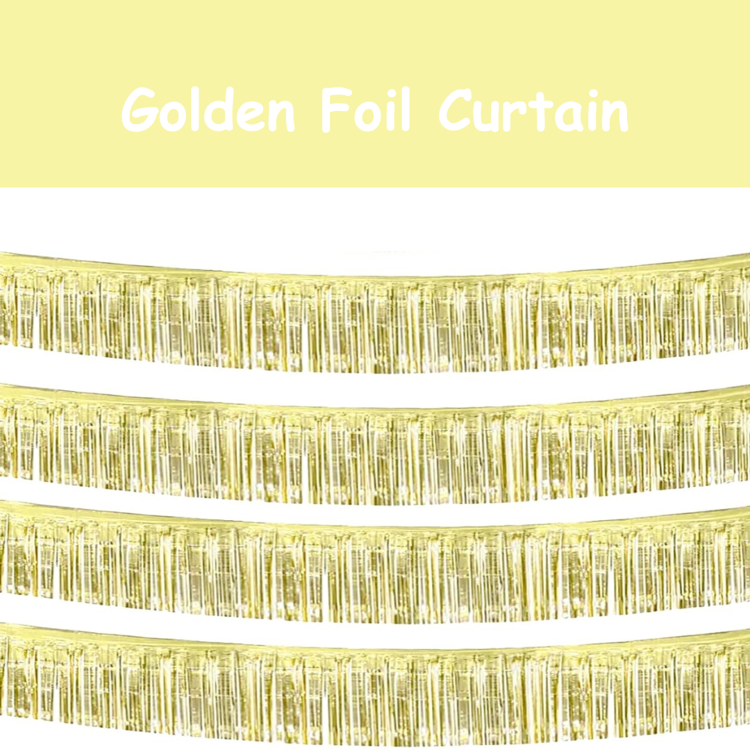 Foil Fringe Bunting Garland Golden - 10FT