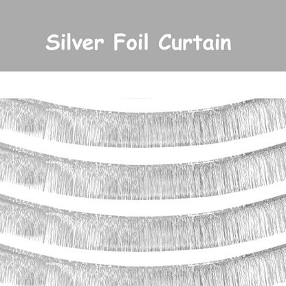 Foil Fringe Bunting Garland Iridescent Silver - 10FT