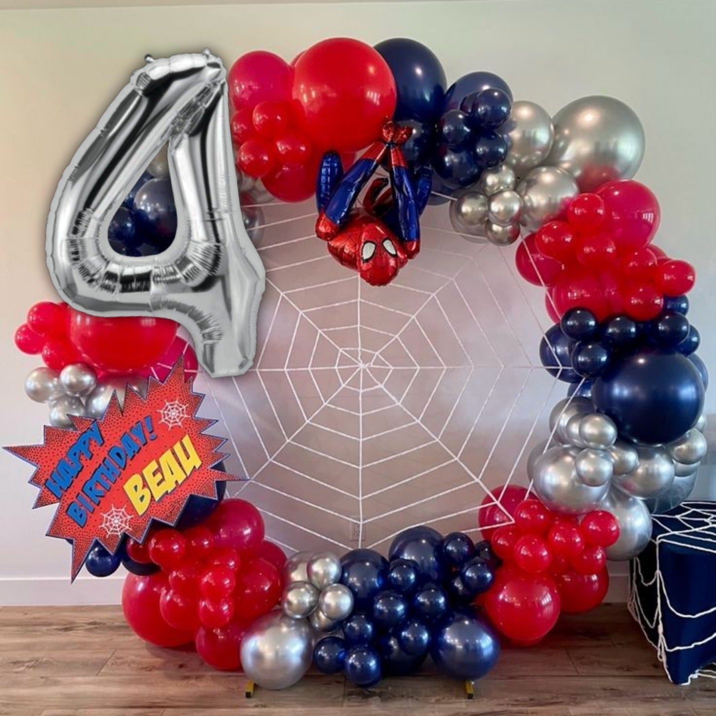 40" Numerical 4 Silver Balloon