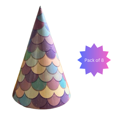 Mermaid Theme Party Hats - 8PC