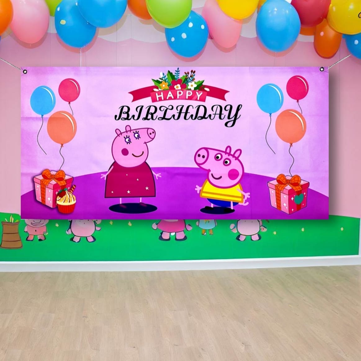 Peppa Pig Birthday Banner - 4FT X 2 FT