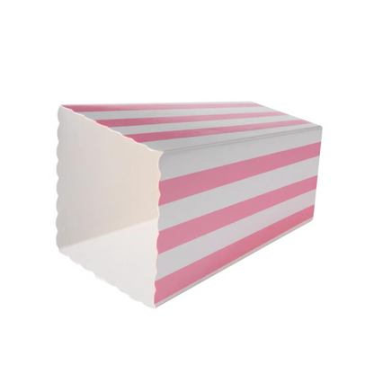 Striped Popcorn Holders Pink - 10PC