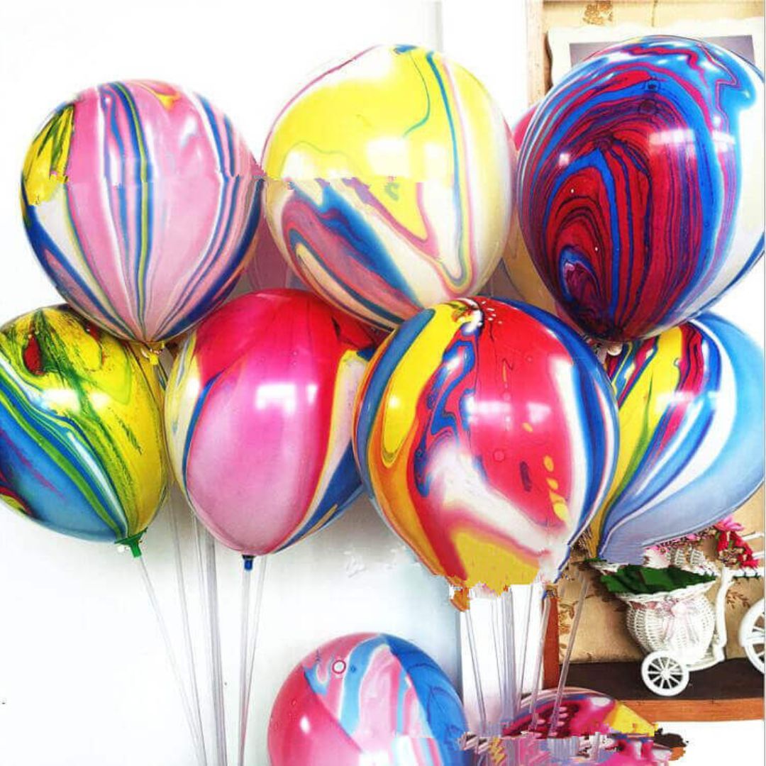 12" Marble Print  Multicolor Balloon