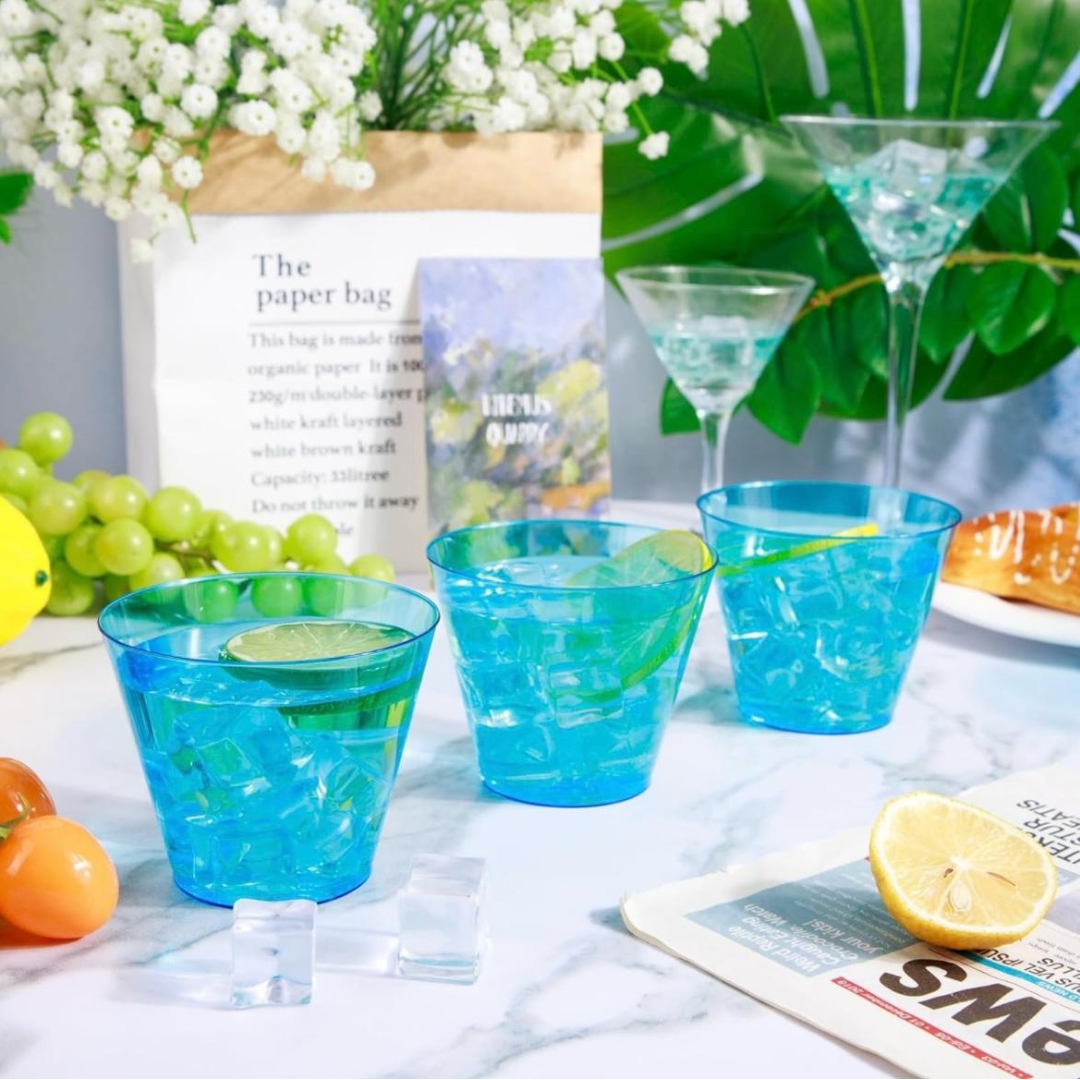 Disposable Neon Blue Shot Glasses - 30PC