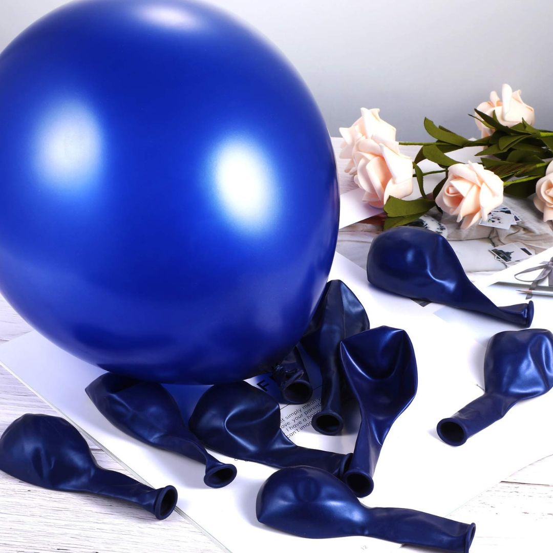 8" Dark Blue Latex Balloon - 50ct