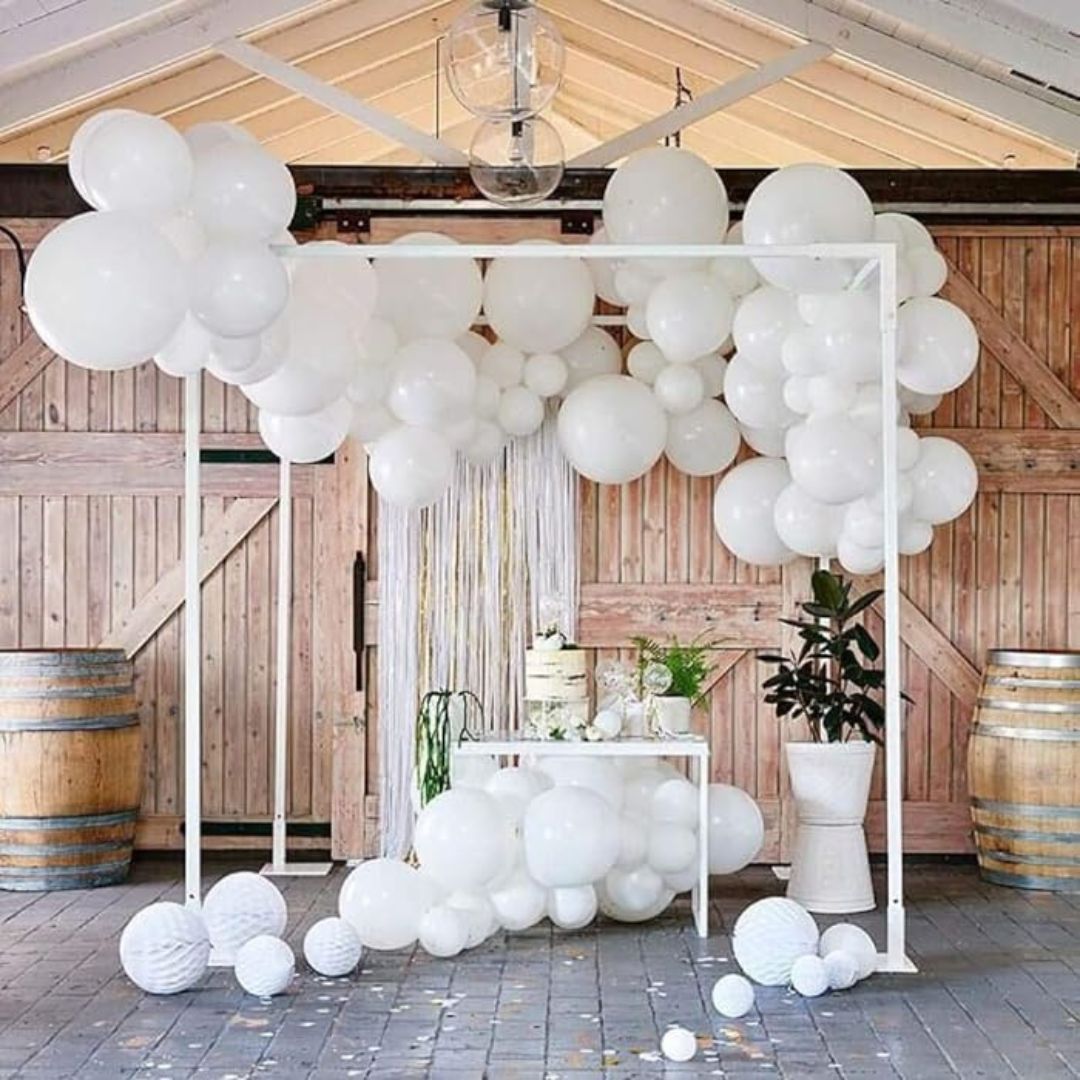 8" White Latex Balloon - 50ct