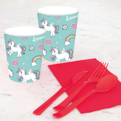 Unicorn Theme Paper Cups - 8PC