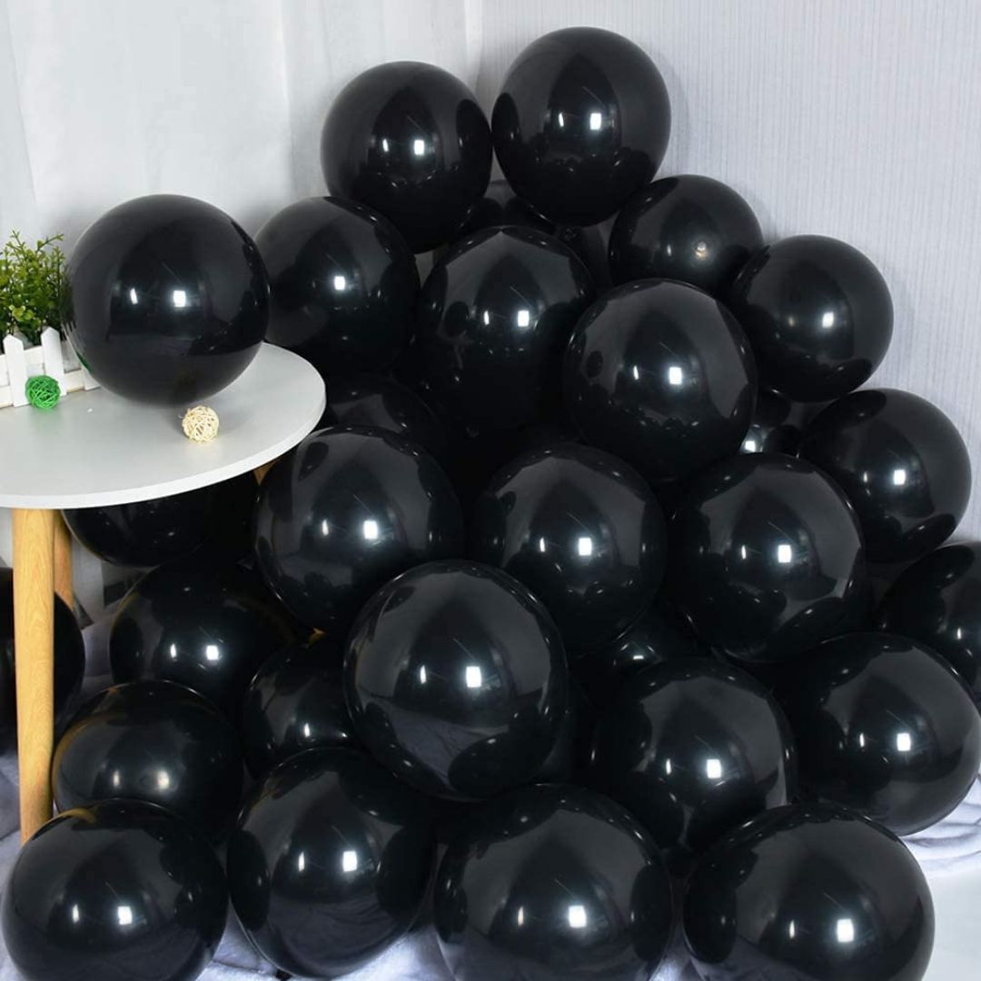 8" Black Latex Balloon - 50ct