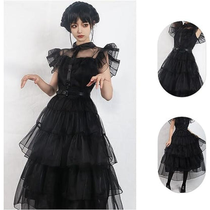 Wanna Party Wednesday Addams Dress for Girls