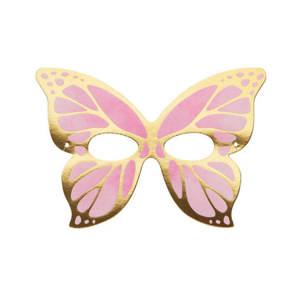 Shimmery Metallic Butterfly Paper Mask - 8PC