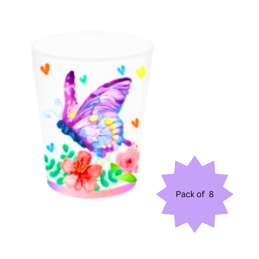 Butterfly Theme Paper Cups-Pack of 8, 9oz