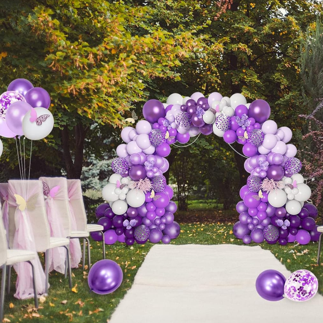 Purple Balloon Set with Butterfly