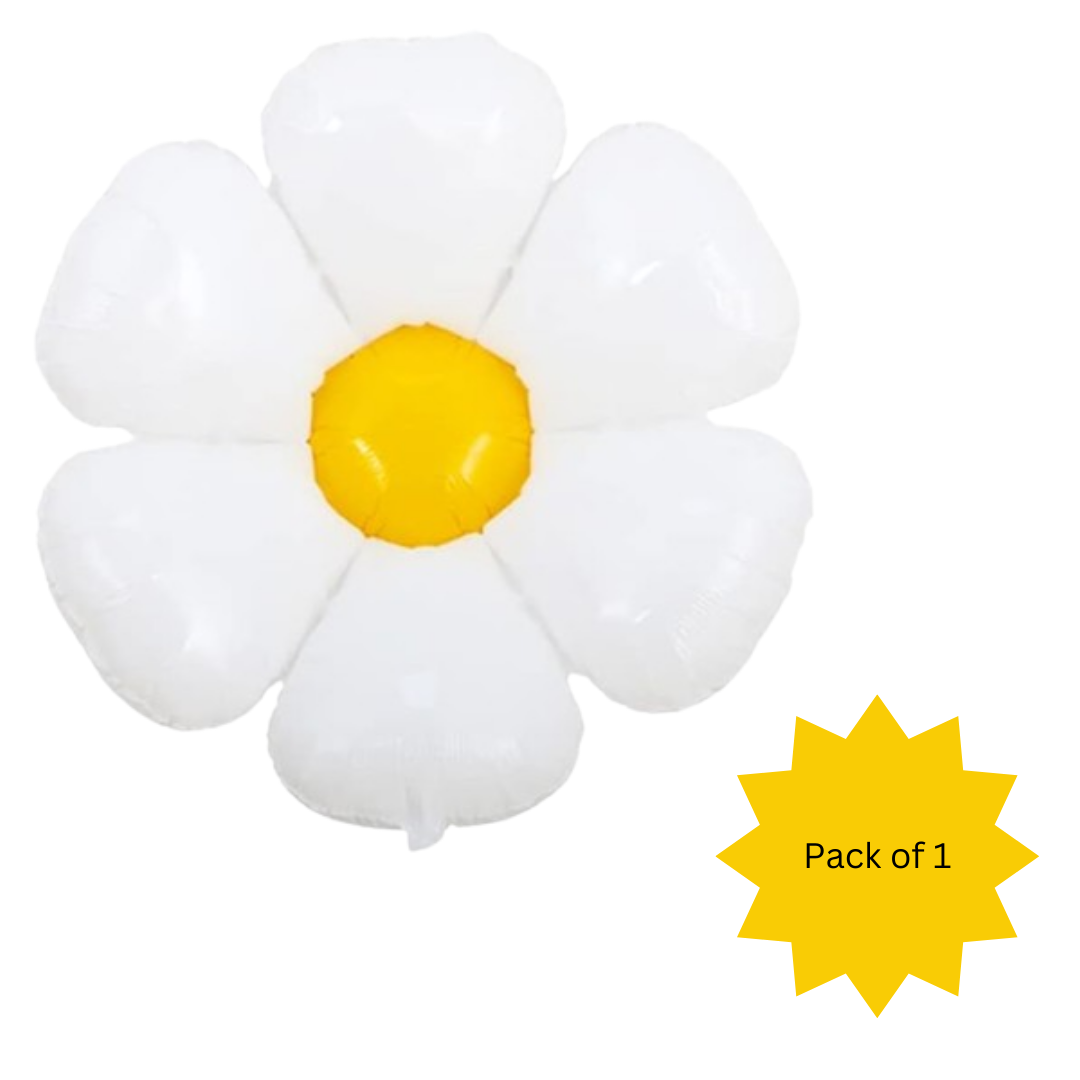 Super Shape White Daisy Flower Shaped Balloon 42"