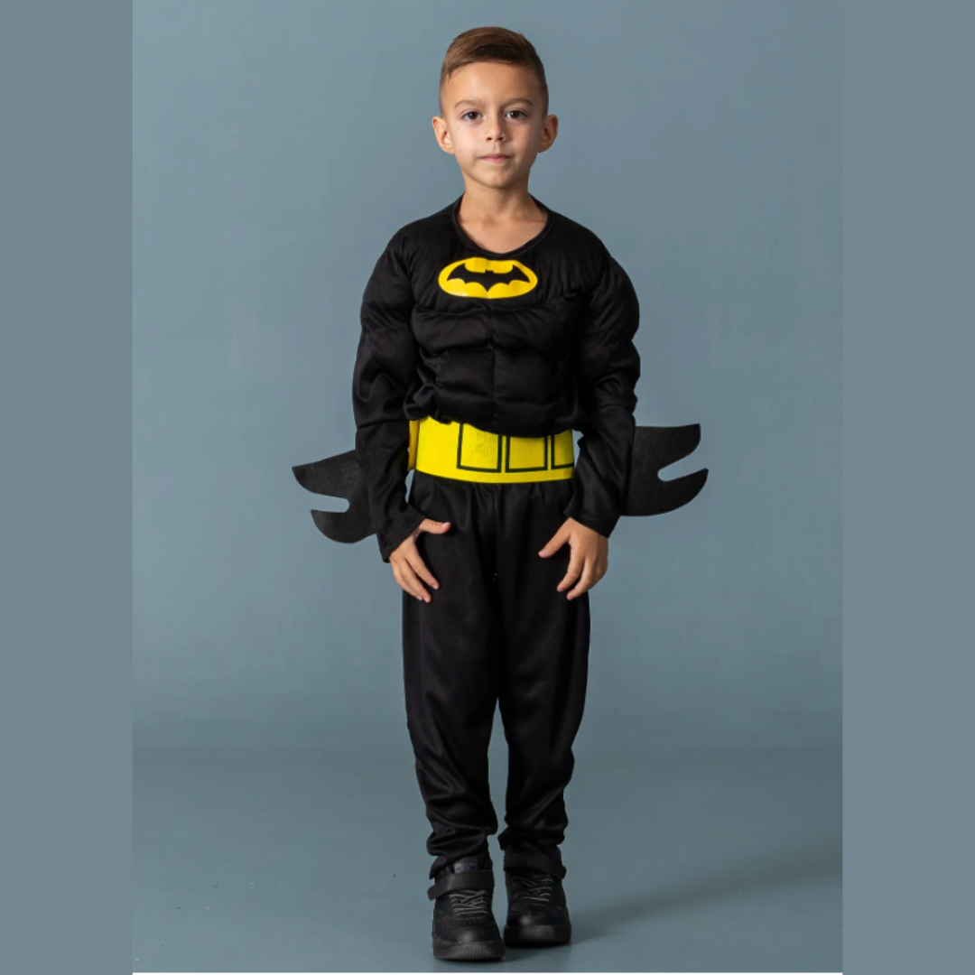 Muscular Batman Costume Cape with Belt