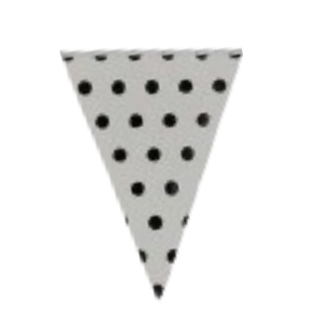 Polka Silver Dot Buntings - Over 9 FT