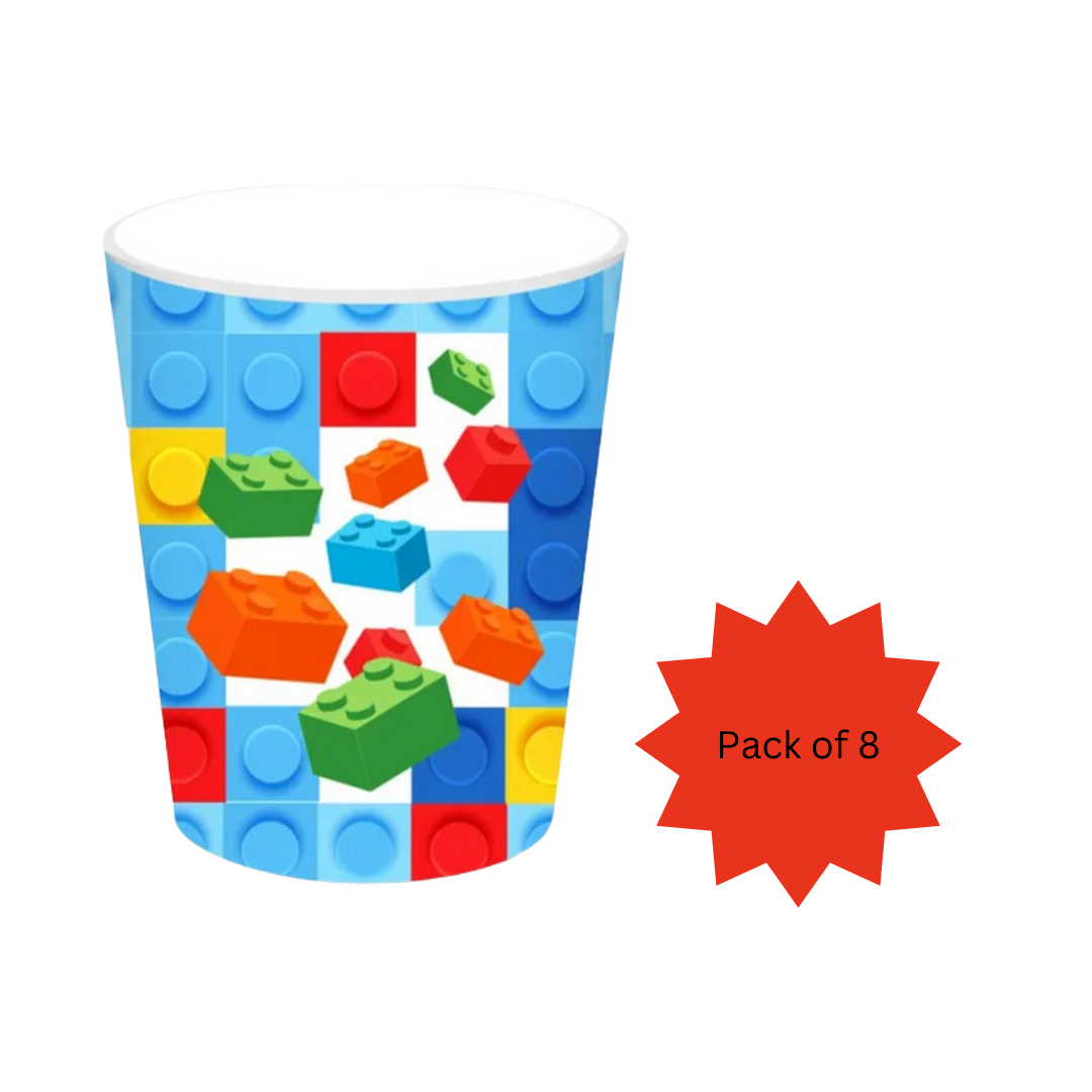 LEGO Theme Paper Cups-Pack of 8  9oz