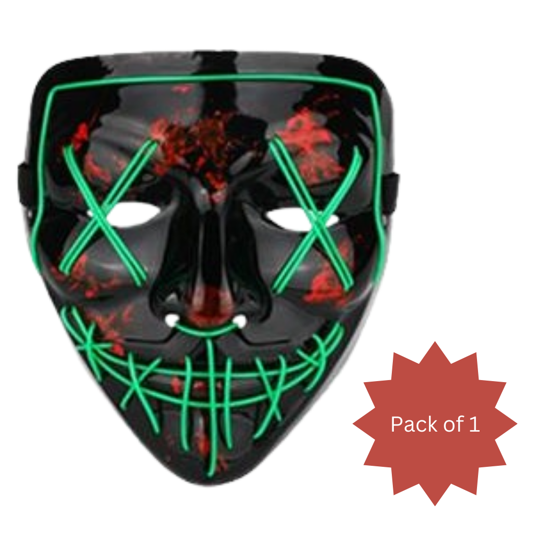 Light Up Dracula Mask Green - 1PC