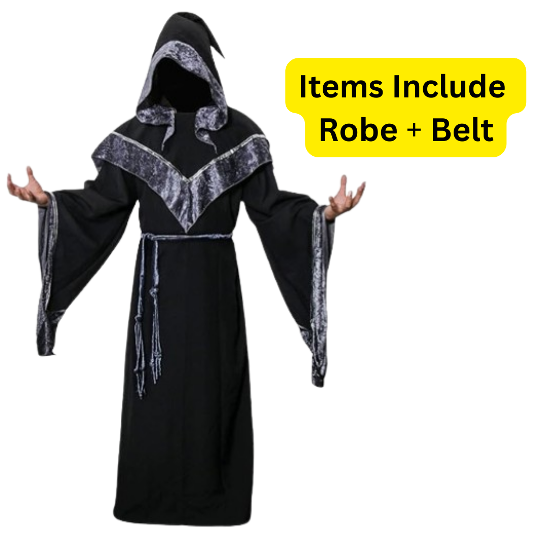 Wizard Costume with Robe and Belt - Size XXL