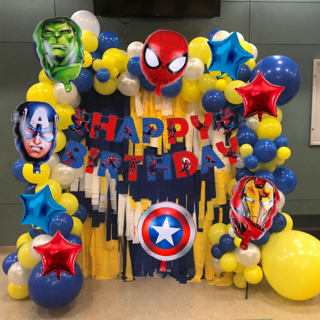 Superheroes Balloon Set with Banner