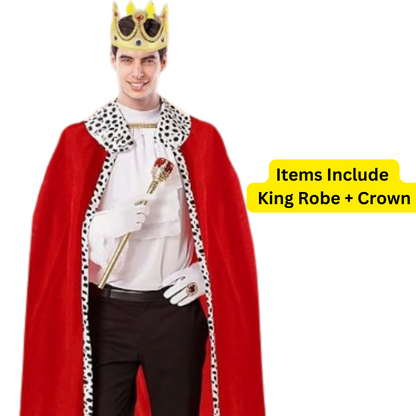 Adult King Robe &amp; Crown Red