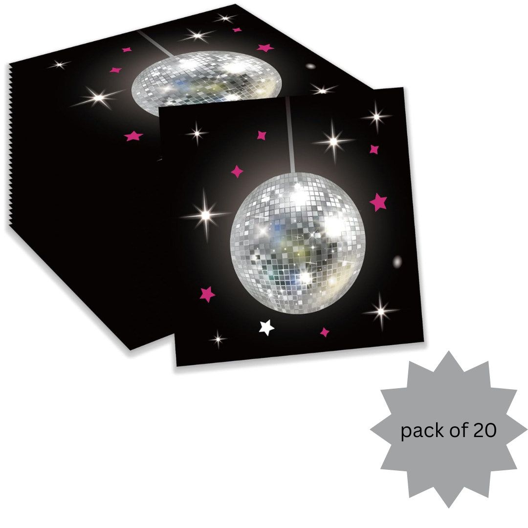 Disco Theme Party Paper Napkins -Pack of 20