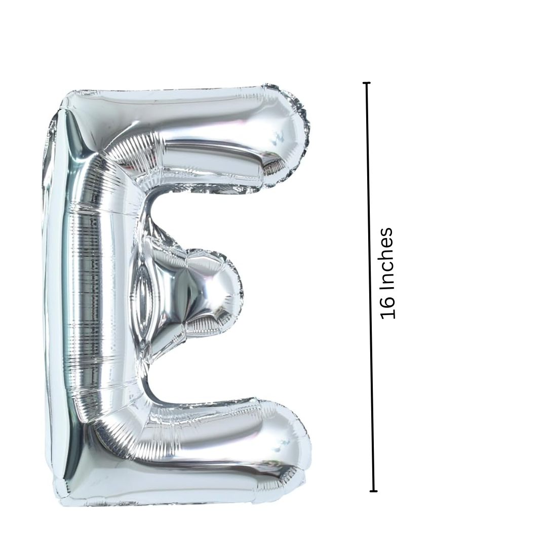 16 Letter E Silver Balloons